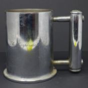 A WWII trench art mug engraved 'The corporation cup'