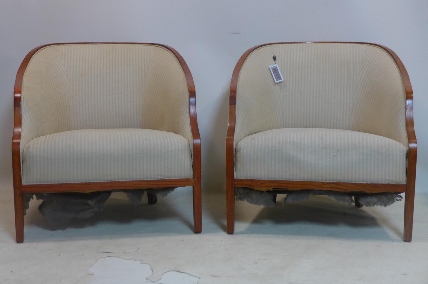 A pair of vintage Ward Bennett armchairs for Brickel