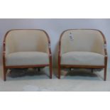 A pair of vintage Ward Bennett armchairs for Brickel