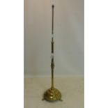 A Victorian brass telescopic standard lamp