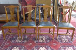 A set of four 19th century oak dining chairs