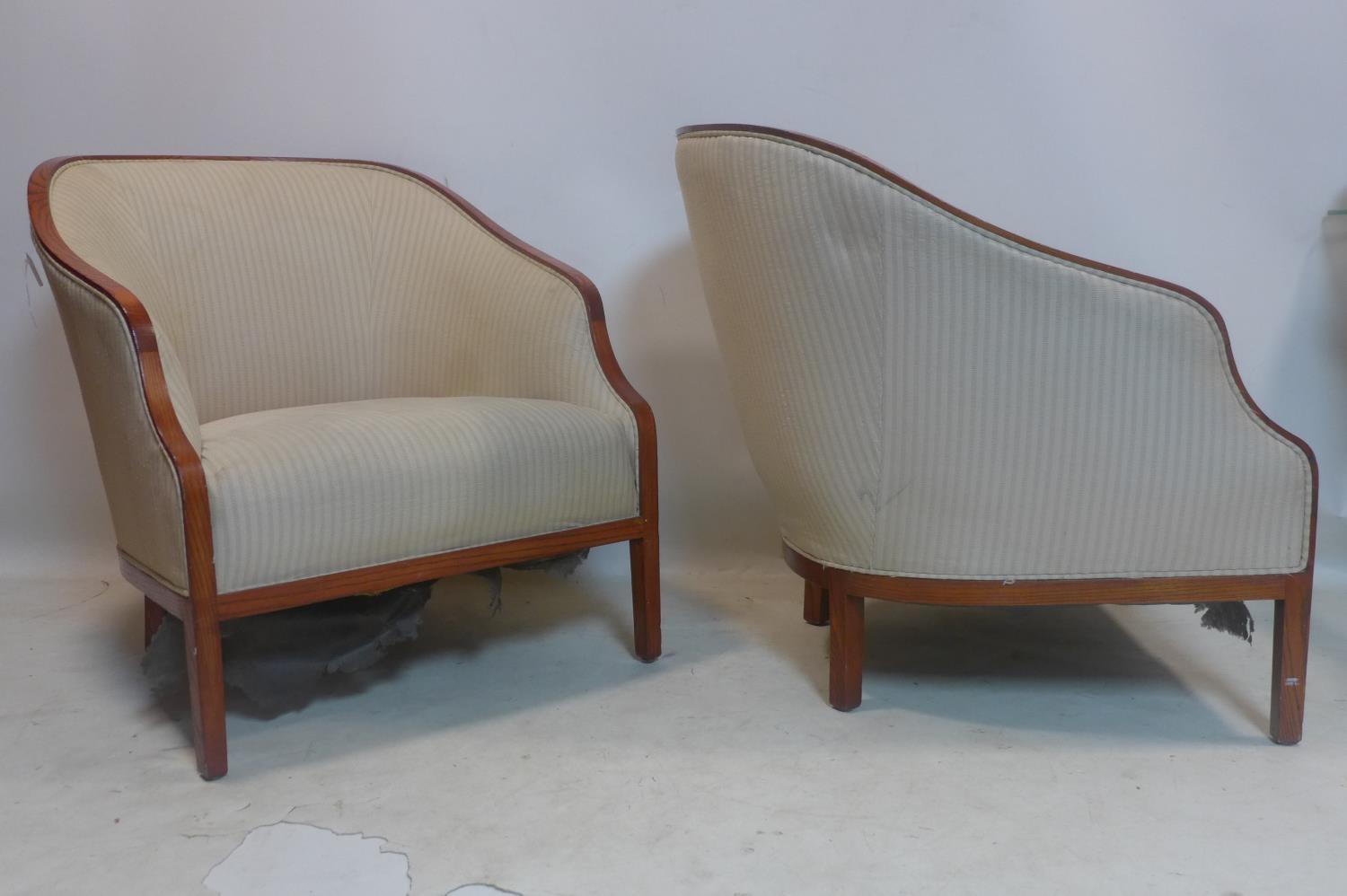 A pair of vintage Ward Bennett armchairs for Brickel - Image 2 of 6