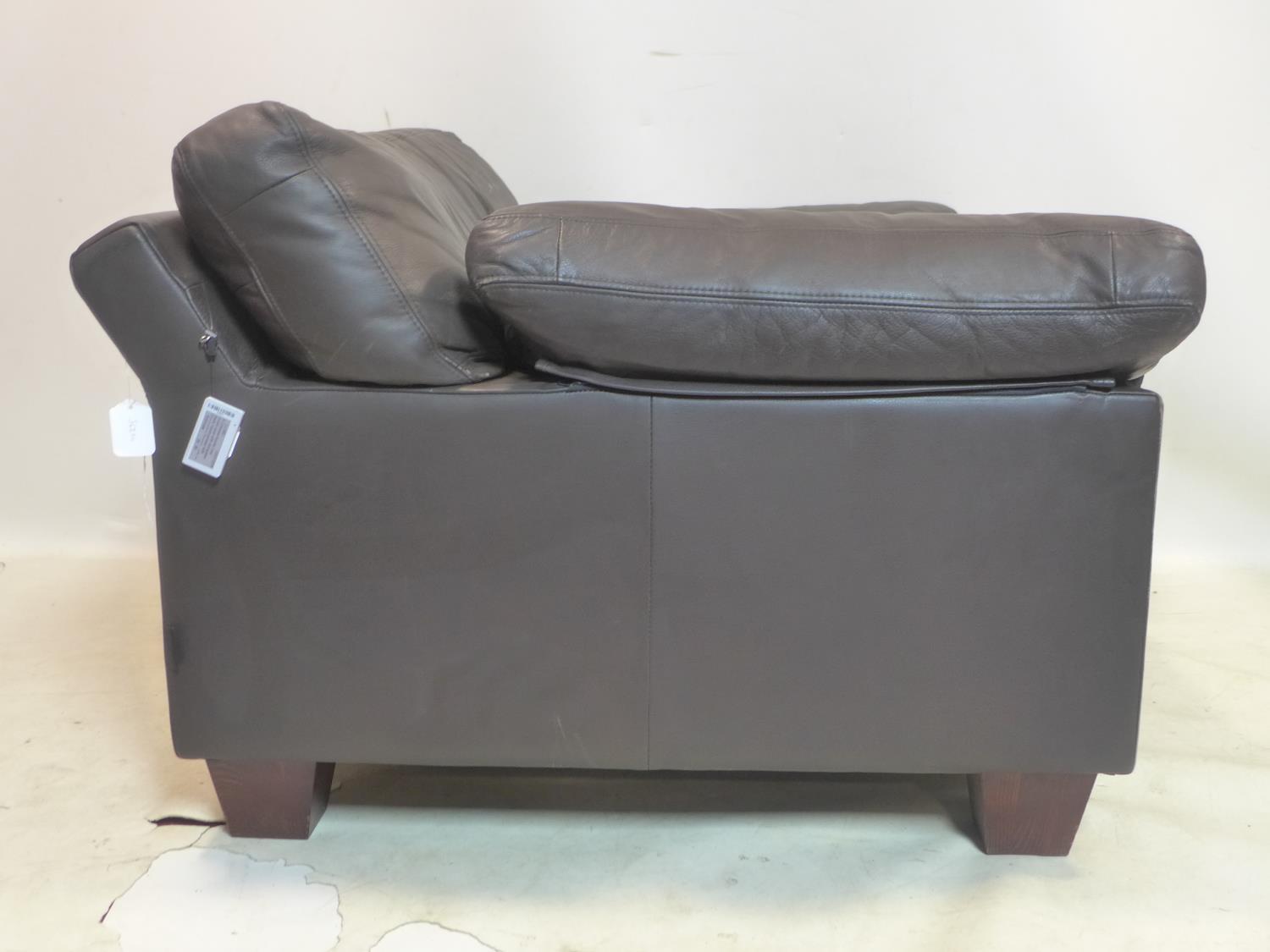 A Heal's brown leather armchair, with makers label - Image 2 of 4