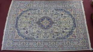 WITHDRAWN A 20th century Persian Nain Isfahan wool carpet, 300 x 196cm