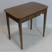 A Georgian oak side table with single drawer, raised on tapered legs, H.73 W.77 D.48cm