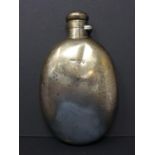 A Victorian silver hip flask, possibly by John Williams Johnson, London 1885, H.12.5cm, approx. 3