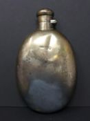 A Victorian silver hip flask, possibly by John Williams Johnson, London 1885, H.12.5cm, approx. 3