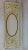 A Venetian style reverse painted mirror, 108 x 35cm