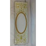 A Venetian style reverse painted mirror, 108 x 35cm