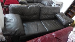 A Heal's brown leather 3 seat sofa