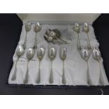 Two sets of 12 Argentina silver spoons stamped 800, 10oz