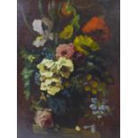 W. A. Gijzeman (Belgian, 1887-1957), Still life of flowers in a vase, oil on canvas, signed lower