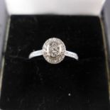 An 18ct white gold and diamond cluster ring, 0.30cts total