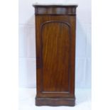 A Victorian mahogany pedestal cabinet with marble top, H.101 W.43 D.42cm