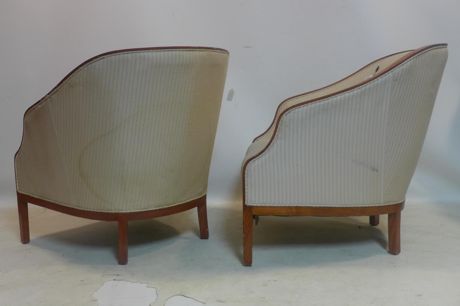 A pair of vintage Ward Bennett armchairs for Brickel - Image 4 of 6