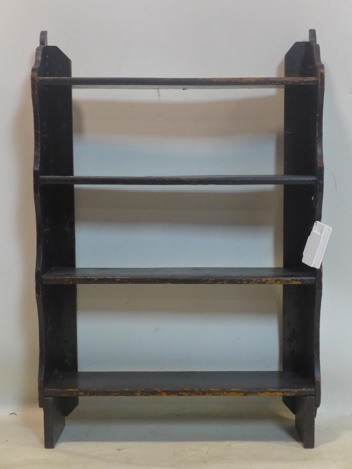 A Victorian oak open bookcase, H.88 W.58 D.15cm