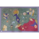 A contemporary rug with Joan Miro design, 118 x 75cm