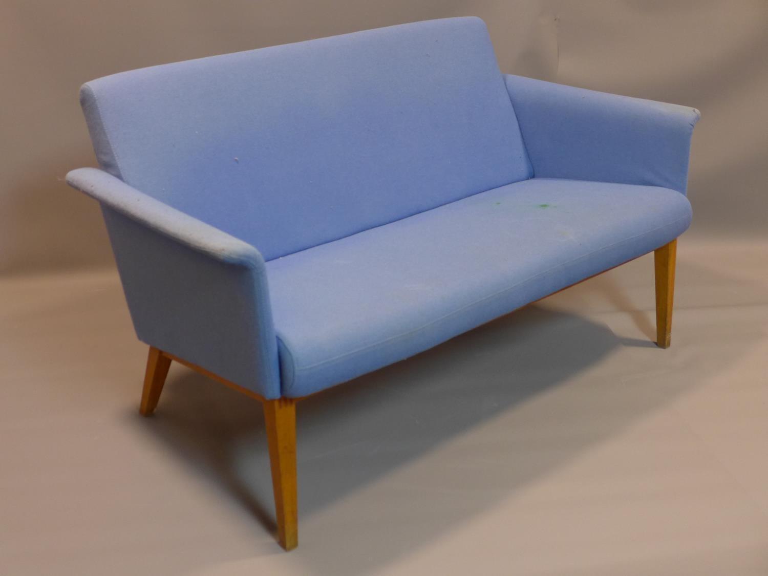 A blue 2 seater Lazy Sofa by Swedese, with stain to seat - Image 2 of 6