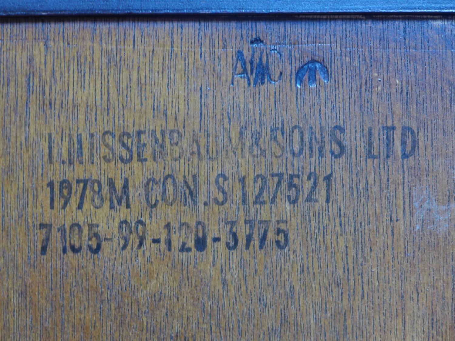 A Georgian style mahogany chest of 2 short over 3 long drawers, stamped Nissenbaum & Sons Ltd., H.93 - Image 4 of 4