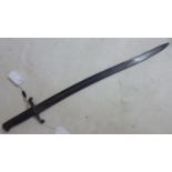 A British Pattern 1855 Volunteer Lancaster sword bayonet without scabbard, L.71cm
