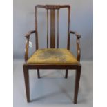 An Art Deco mahogany armchair