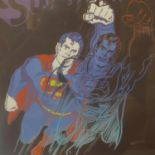 After Andy Warhol, 'Superman', facsimile print, numbered 32/100 in pencil to lower margin, framed