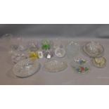 A mixed collection of glassware and crystal, to include four glasses, crystal dish, crystal vase,