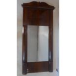 A Regency figured mahogany pier mirror, 144 x 70cm