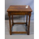 An early 20th century oak lamp table, H.61 W.51 D.51cm