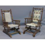 A near pair of child's rocking chairs