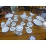 A Royal Worcester Monaco pattern fine bone china part tea/dinner service, to include teapot, hot