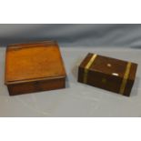 A 19th century mahogany writing slope, together with a 19th century rosewood writing box