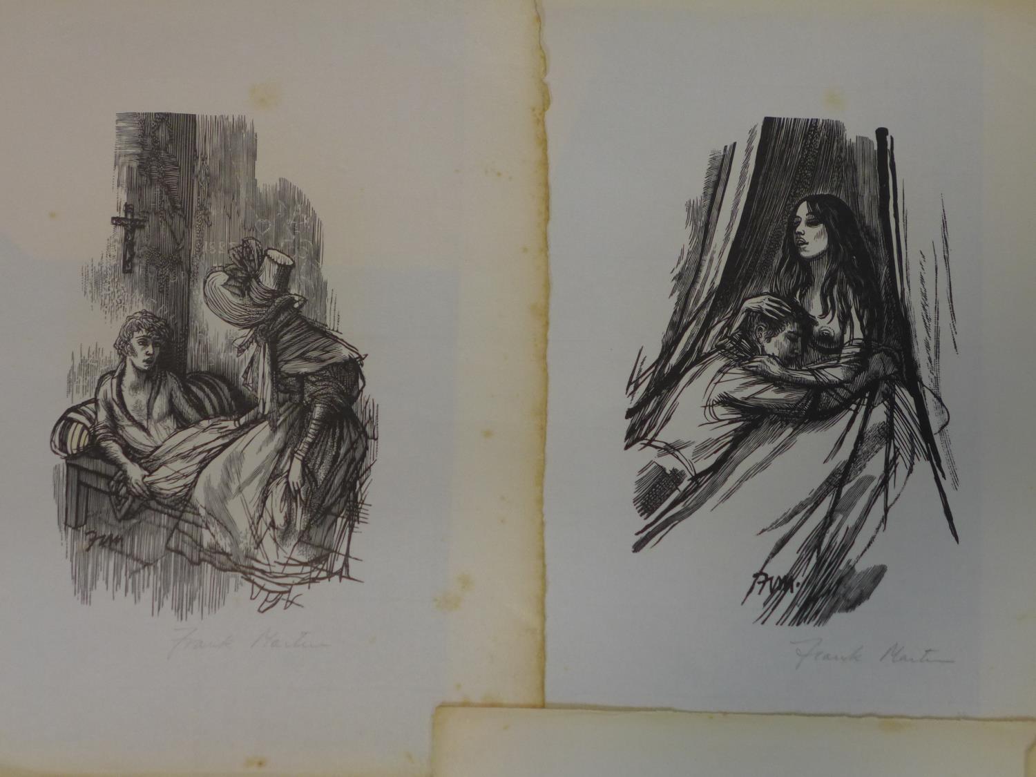 Wood Engravings by Frank Martin for Stendhal's 'Scarlet and Black', a series of 13 engravings - Image 2 of 7