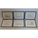 A set of six late 18th/early 19th century pencil and watercolour drawings of London scenes,