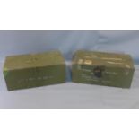 Two vintage army ammunition cases