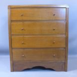 An oak chest of four drawers, H.90 W.75 D.41cm