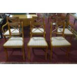 A set of 6 yew wood chairs, by CR Ltd., to include two carvers with scrolling arms (6)