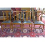 A set of four 19th century oak dining chairs