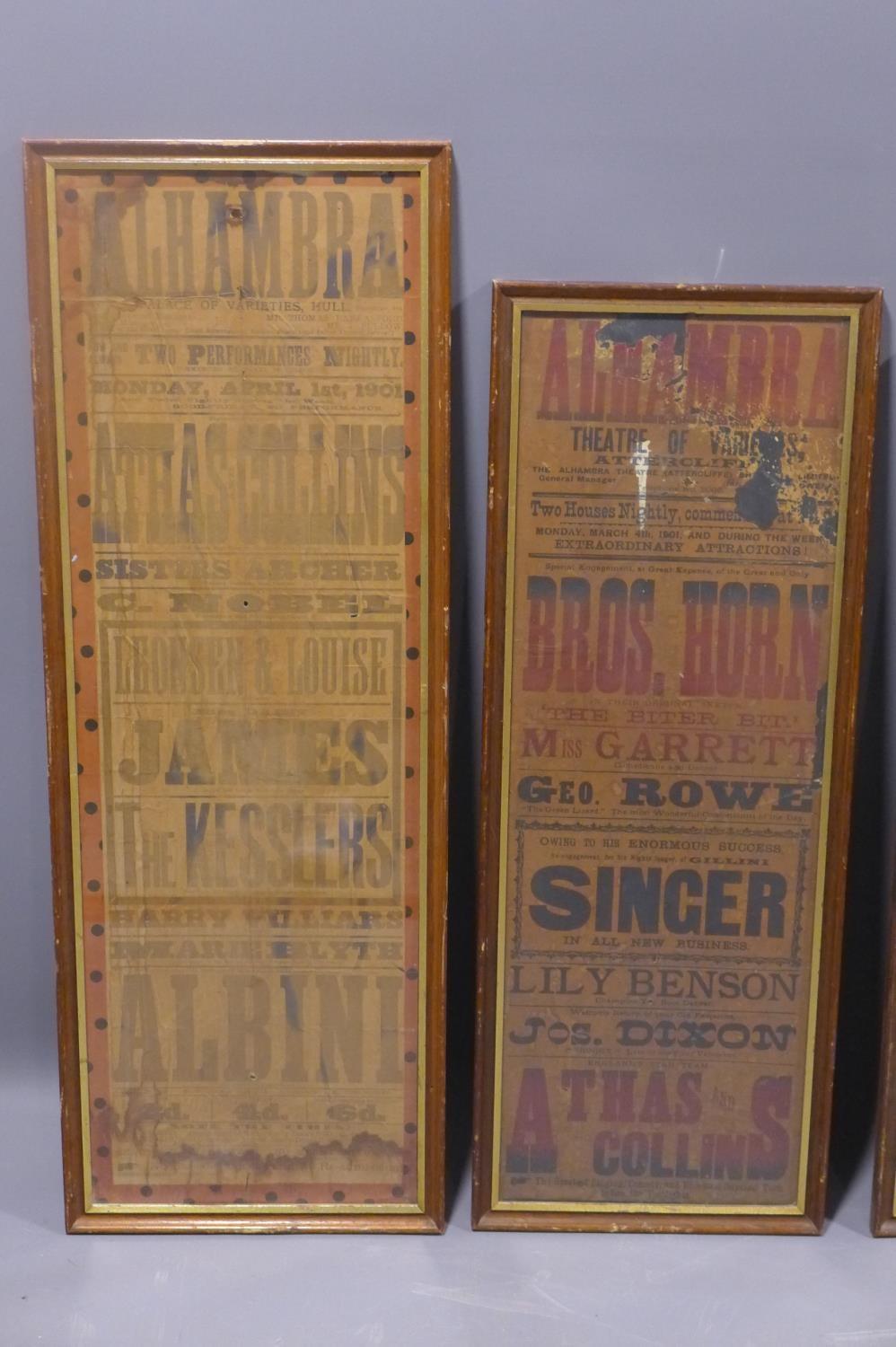 Four original late 19th / early 20th century music hall posters, framed and glazed (one with crack - Image 2 of 3