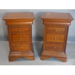 A pair of Victorian style mahogany bedside chests. H.70 W.45 D.42cm
