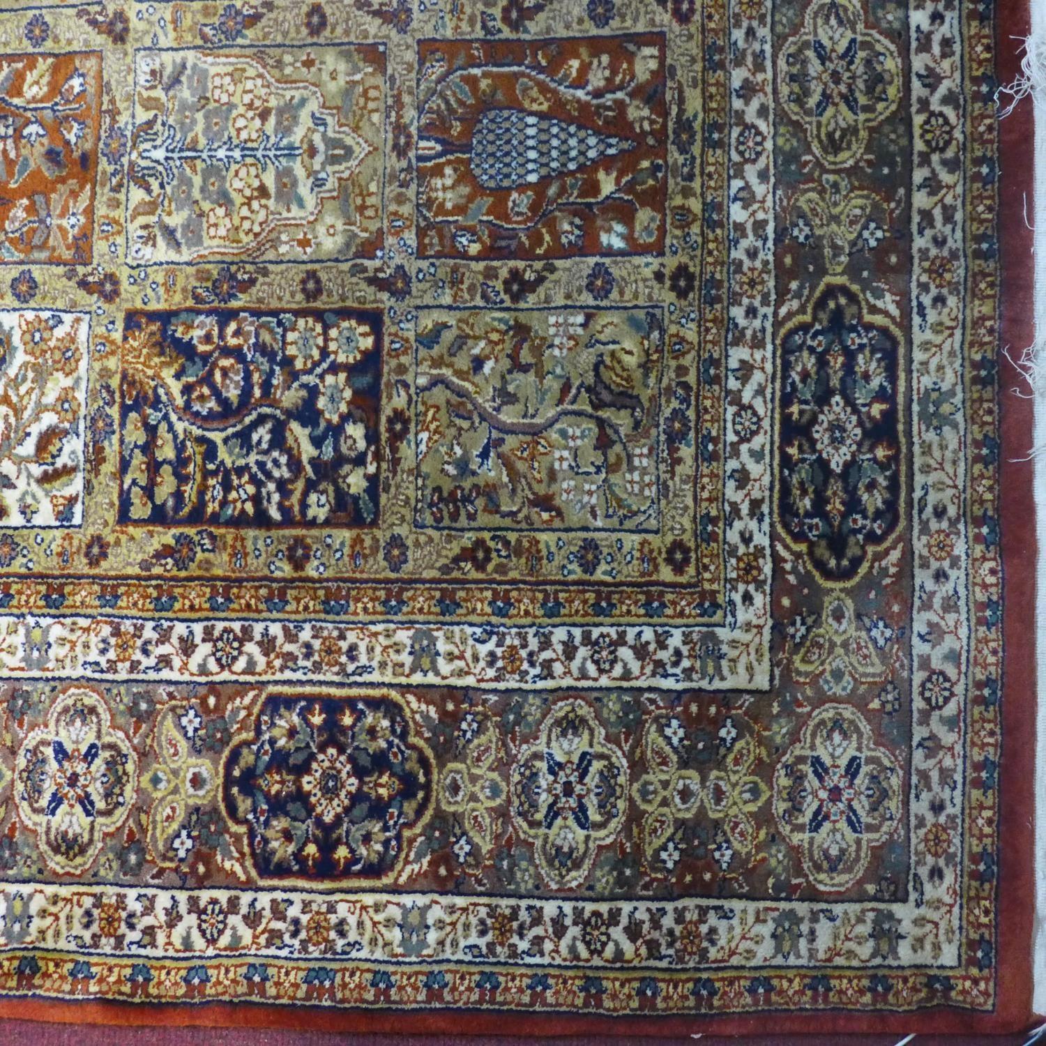 A Persian Tabriz carpet, made from English wool, with garden design having panels of stylised - Image 4 of 5