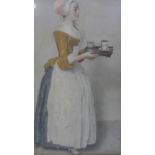 A print of a maid carrying a tray, in glazed giltwood frame, 68 x 41cm