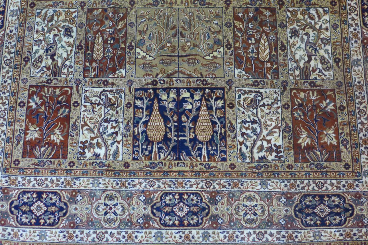 A Persian Tabriz carpet, made from English wool, with garden design having panels of stylised - Image 3 of 5