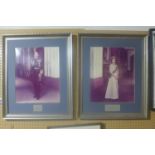 A pair of framed photographs of Prince Philip and Queen Elizabeth II dated 1980, bearing signatures,