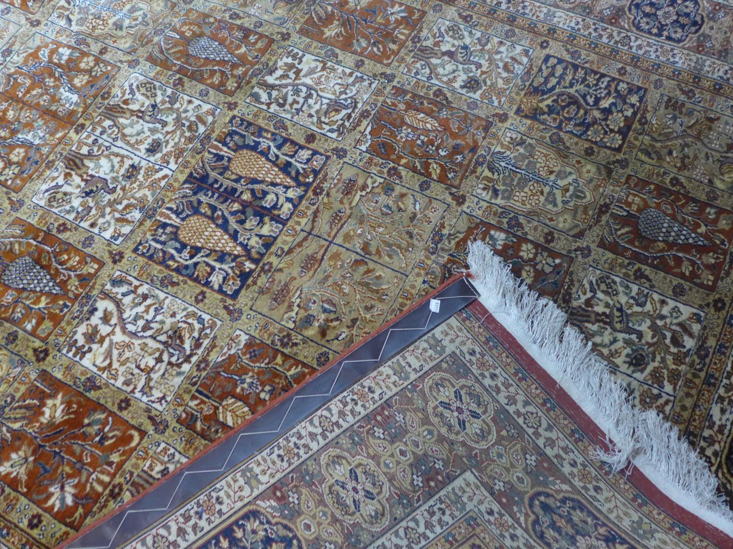 A Persian Tabriz carpet, made from English wool, with garden design having panels of stylised - Image 5 of 5