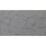 Vanessa Pomeroy, life drawing of a nude lady, pencil sketch, 58 x 95cm