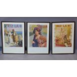 A set of 3 framed posters. H.61 W.41cm