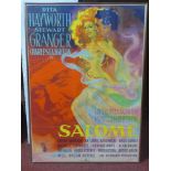 A framed original film poster for Salome, starring Rita Hayworth, H.83 W.57cm