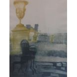 Alison Neville (b.1945), 'Luxembourg Gardens I', colour etching, signed, titled and numbered 13/75