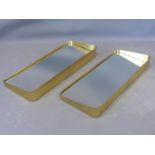 A pair of contemporary rectangular gilt mirrors, 32 x 77cm